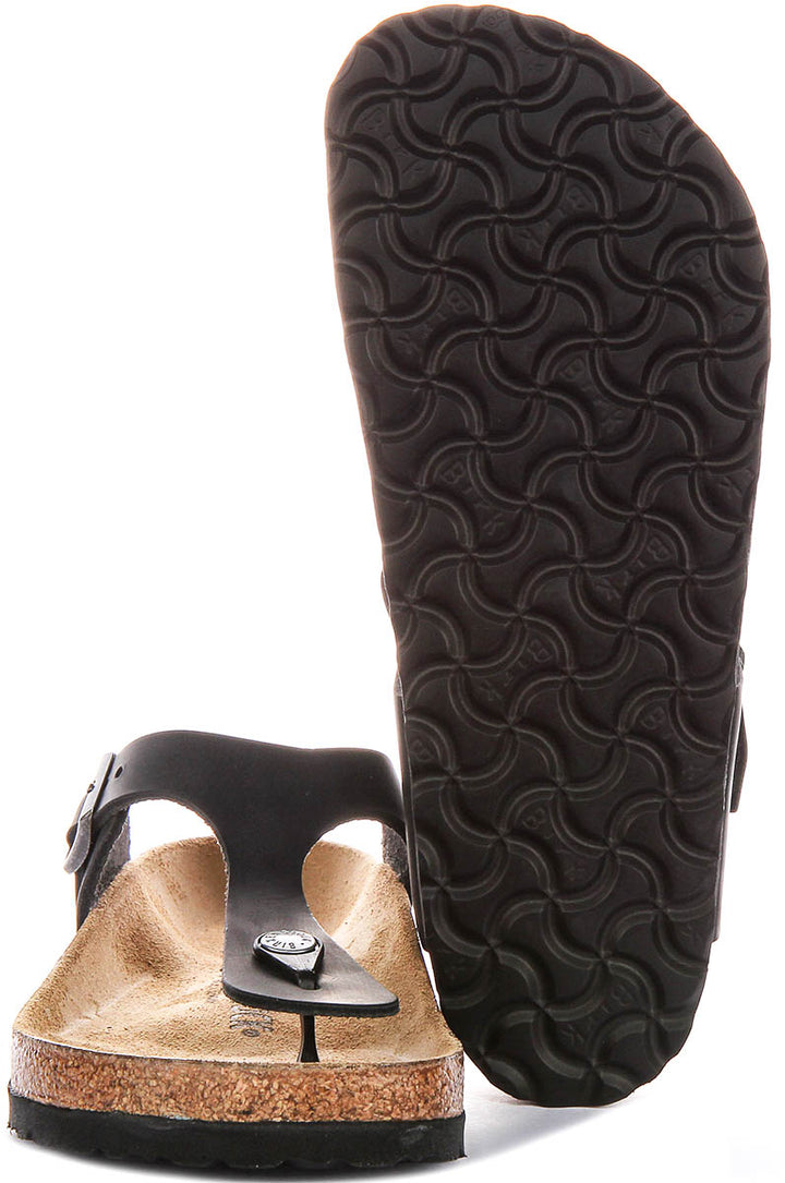 Birkenstock Gizeh Bs In Black Leather | Regular Fit