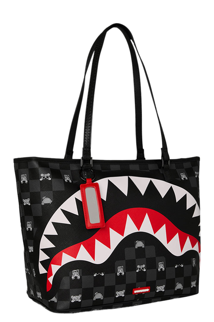 Sprayground Shark Mob Hideout Tote In Black