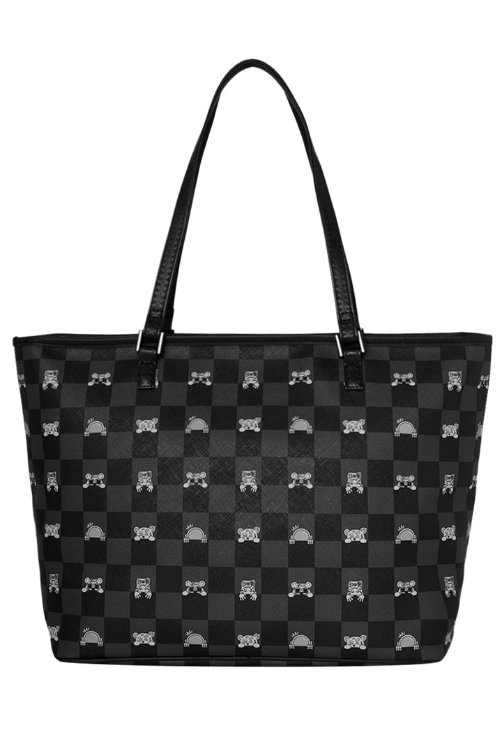 Sprayground Shark Mob Hideout Tote In Black