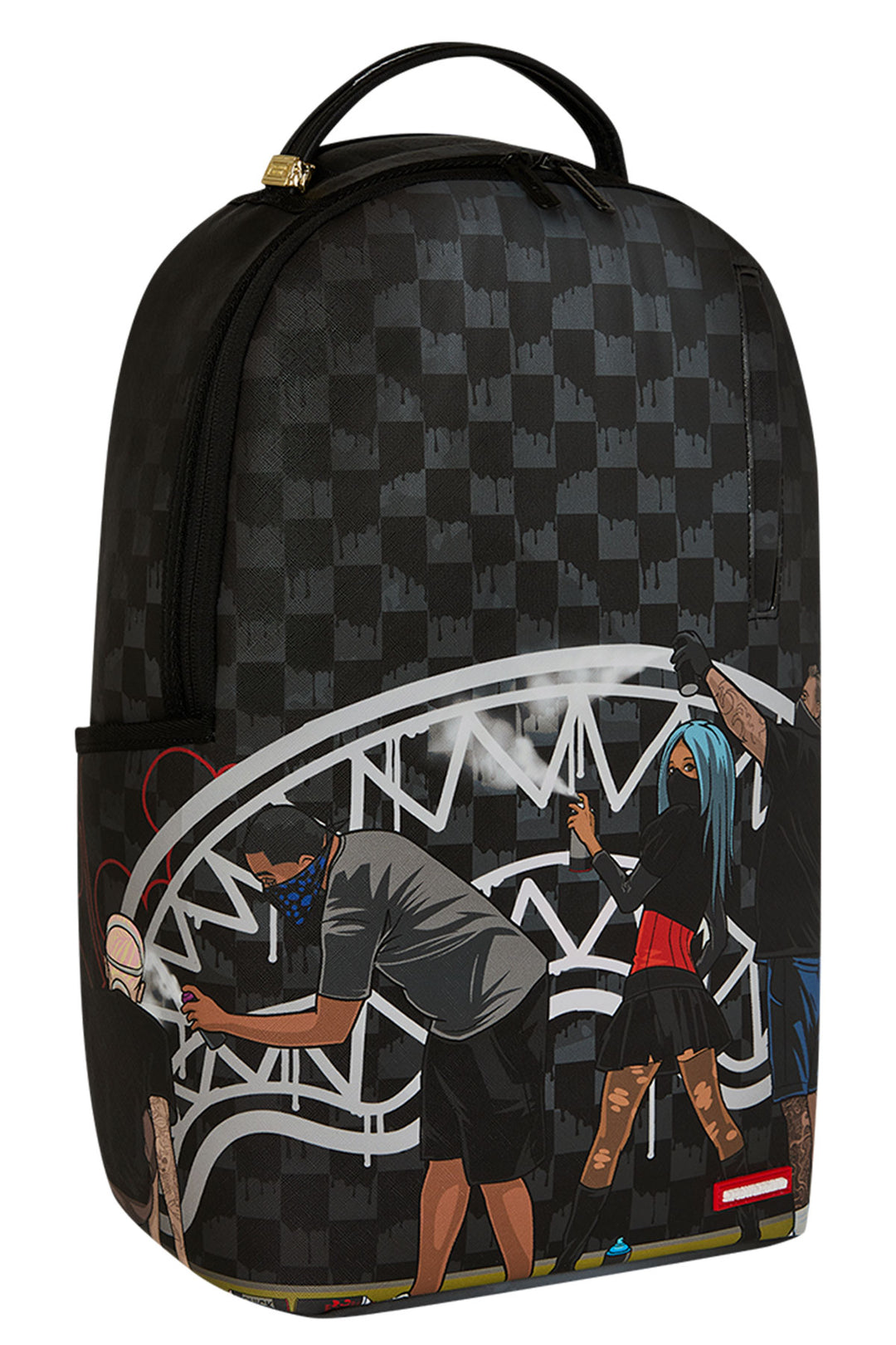 Sprayground Midnight Mural Check Print Backpack In Black