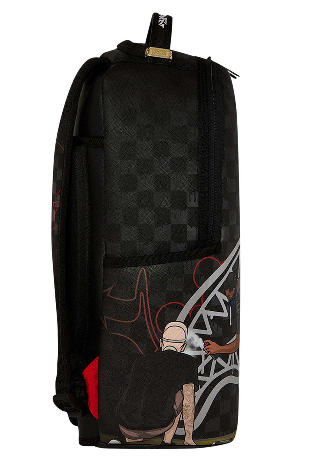 Sprayground Midnight Mural Check Print Backpack In Black