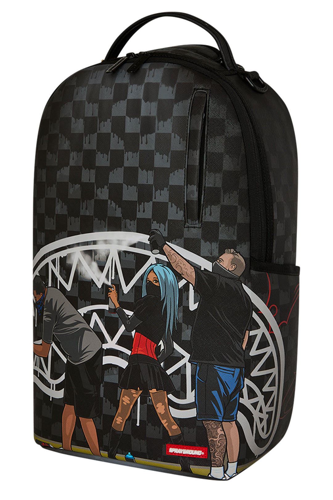 Sprayground Midnight Mural Check Print Backpack In Black