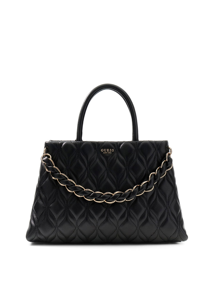 Guess Maxine Quilted Satchel Bag In Black For Women