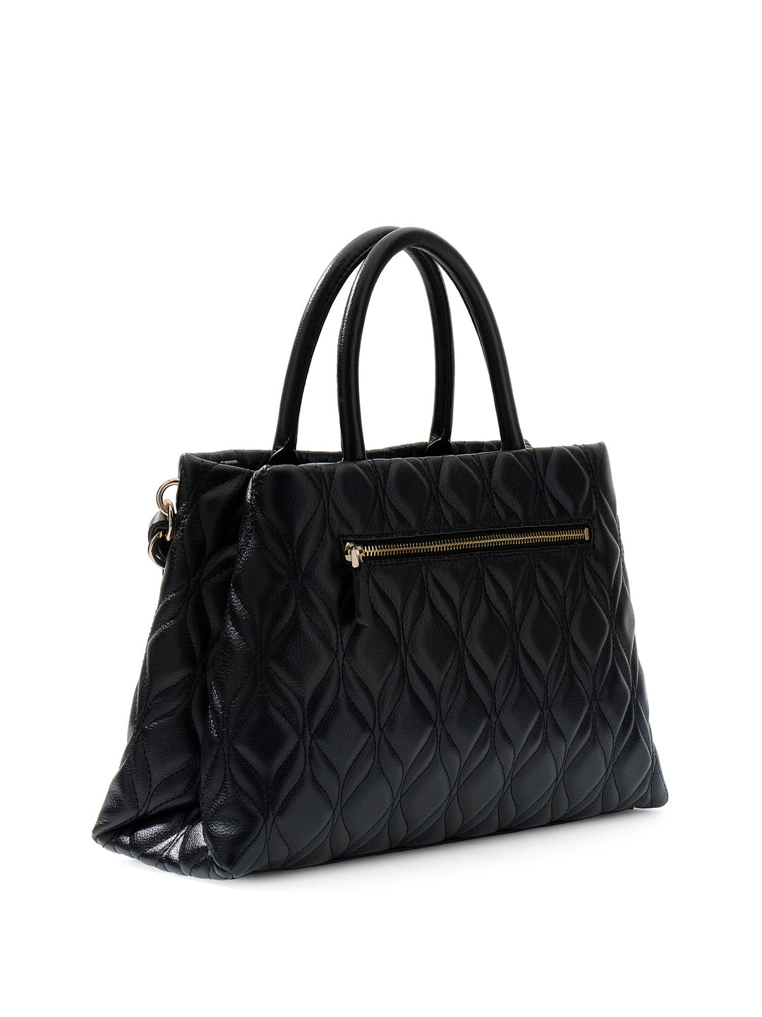 Guess Maxine Quilted Satchel Bag In Black For Women