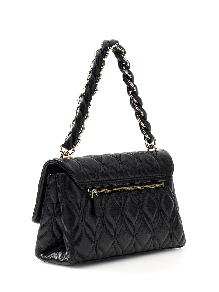 Guess Maxine Quilted Flap Crossbody Bag In Black For Women