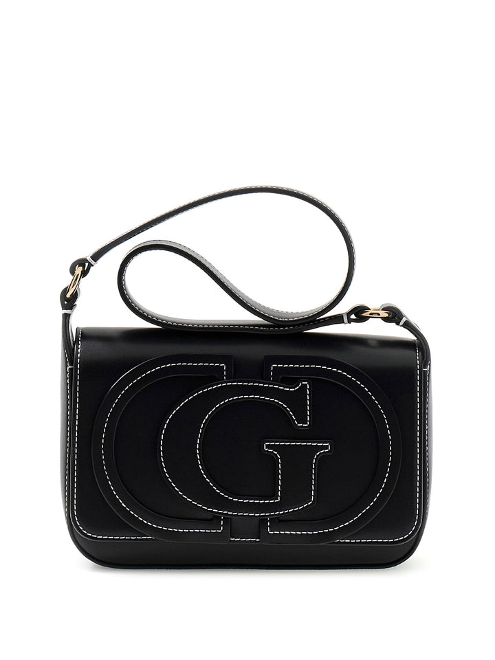 Guess Ruby Flap Shoulder Bag In Black For Women