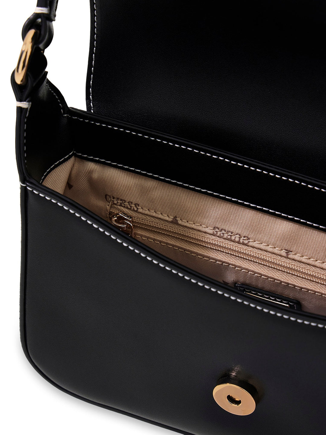 Guess Ruby Flap Shoulder Bag In Black For Women