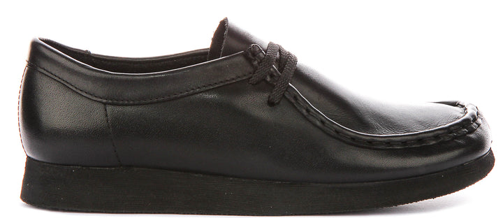 Clarks Wallabee In Black Leather For Junior
