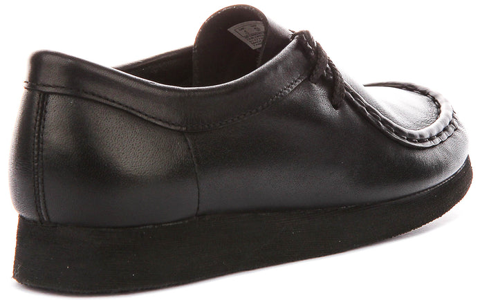 Clarks Wallabee In Black Leather For Junior