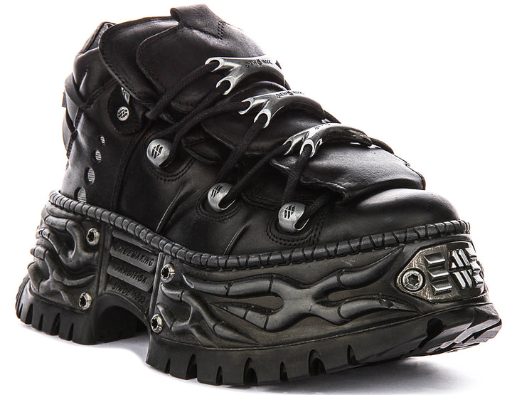 New Rock 106 Gothic In Black For Unisex Platform Ankle Boot