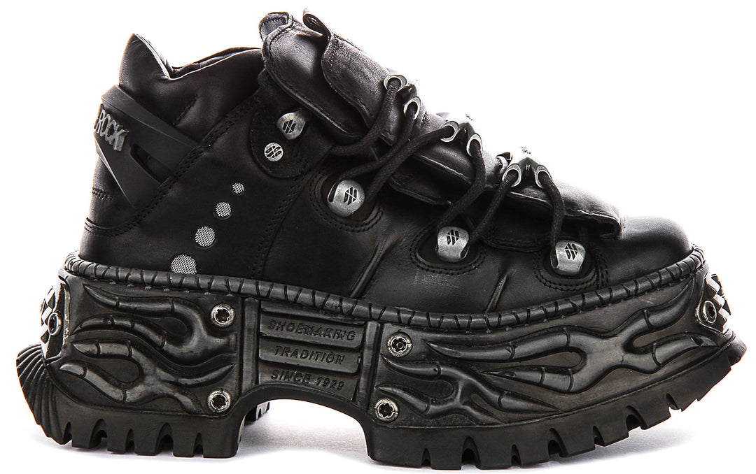 New Rock 106 Gothic In Black For Unisex Platform Ankle Boot