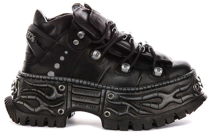 New Rock 106 Gothic In Black For Unisex Platform Ankle Boot