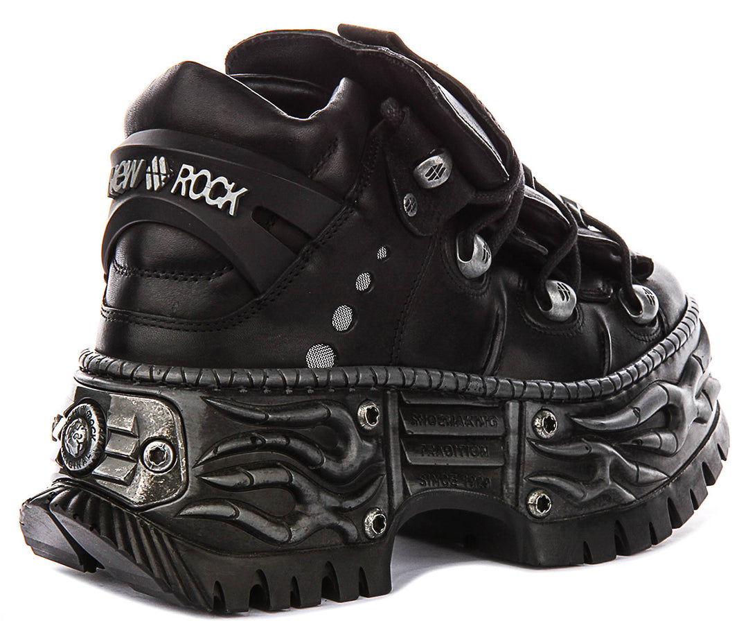 New Rock 106 Gothic In Black For Unisex Platform Ankle Boot