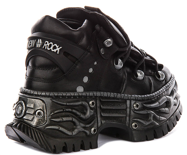New Rock 106 Gothic In Black For Unisex Platform Ankle Boot