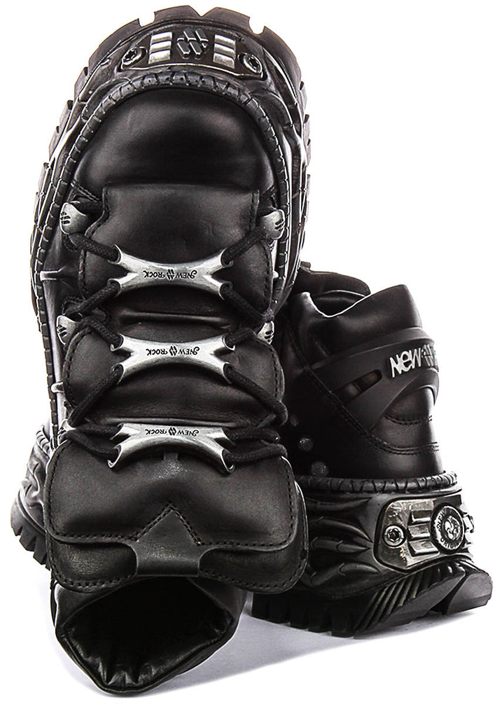 New Rock 106 Gothic In Black For Unisex Platform Ankle Boot