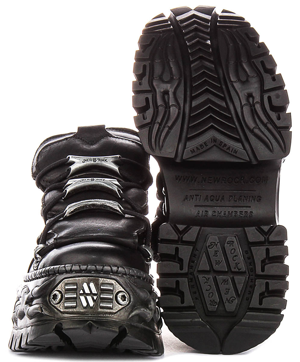 New Rock 106 Gothic In Black For Unisex Platform Ankle Boot