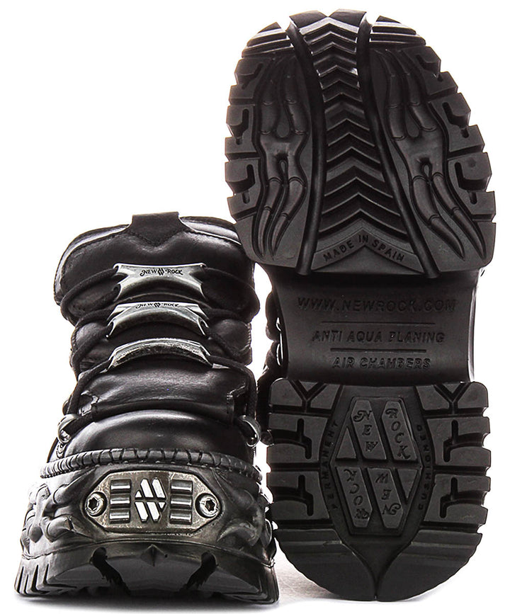 New Rock 106 Gothic In Black For Unisex Platform Ankle Boot