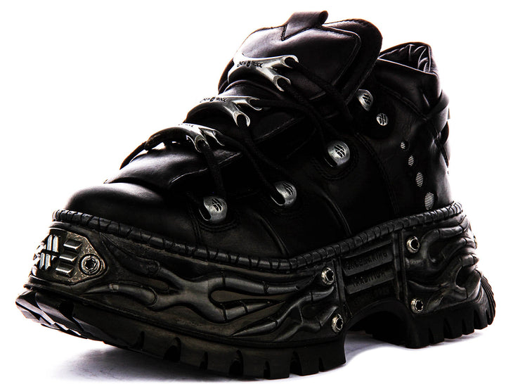 New Rock 106 Gothic In Black For Unisex Platform Ankle Boot