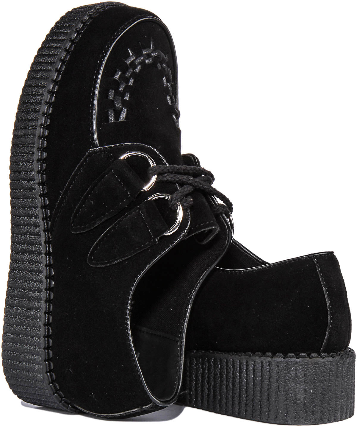 Black suede creeper shoes online