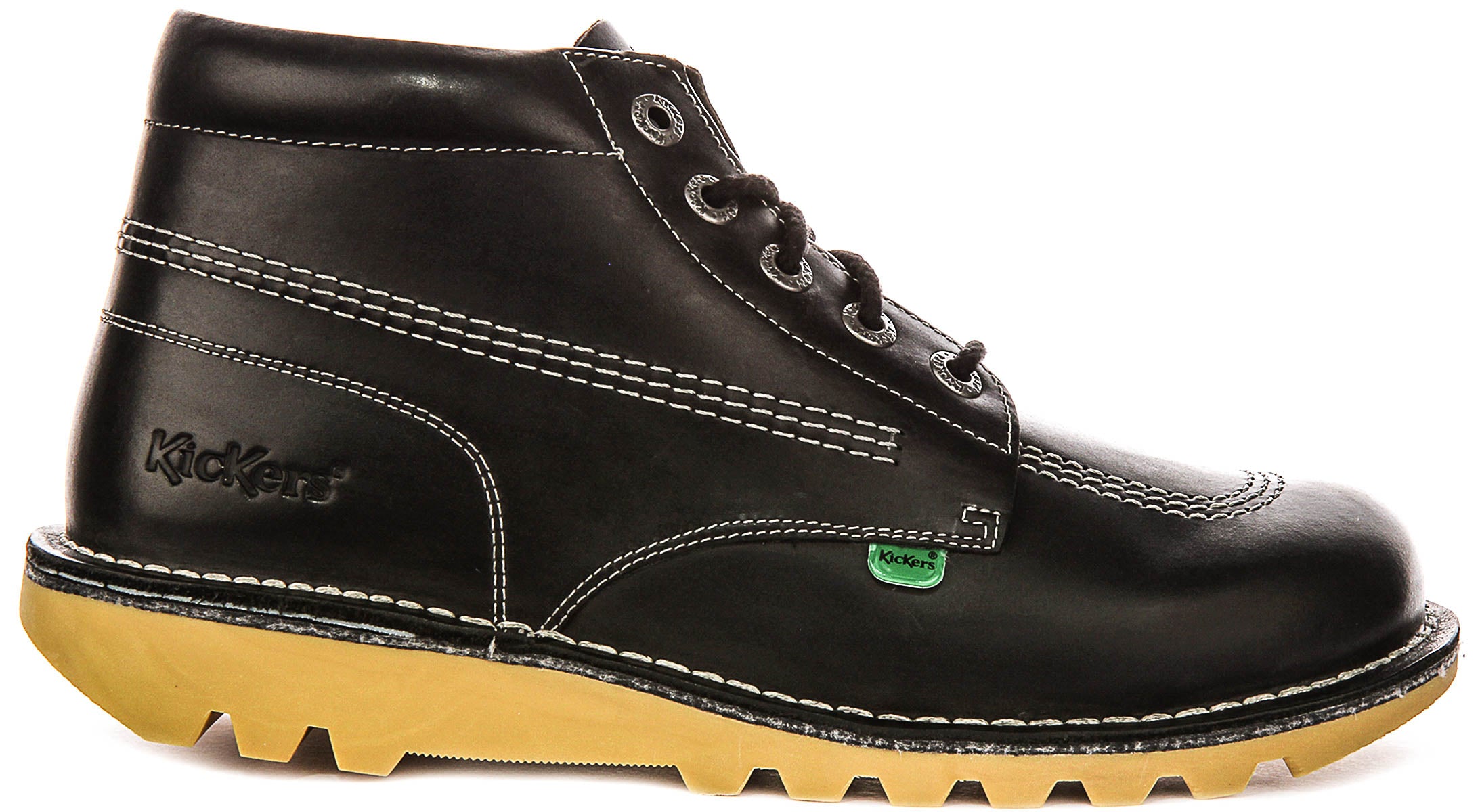 Kickers Kick Hi In Black White For Men | Mens Chunky Sole Ankle