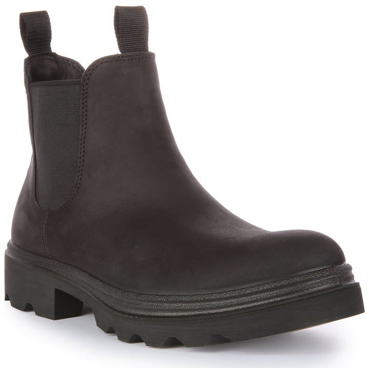 Ecco Grainer M Bota chelsea de piel para hombre en negro negro