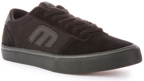 Etnies Calli Vulc Zapatillas con cordones de ante y lona para hombre en negro negro