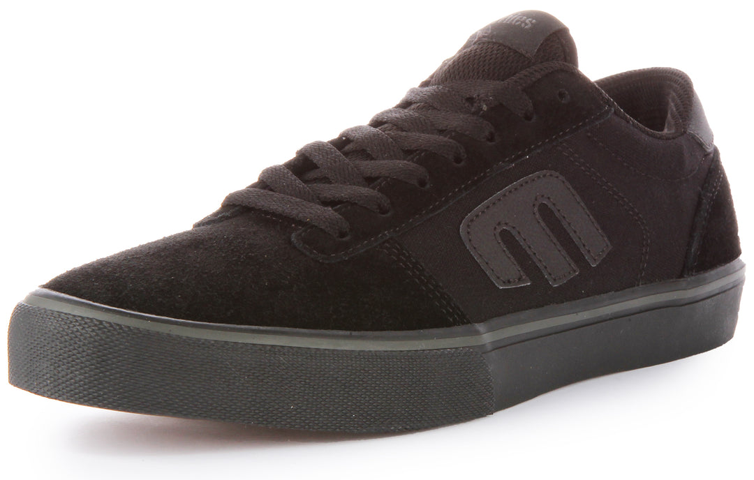 Etnies Calli Vulc Herren Schnürung Le wand Wildleder Turnschuhe Schwarz Schwarz