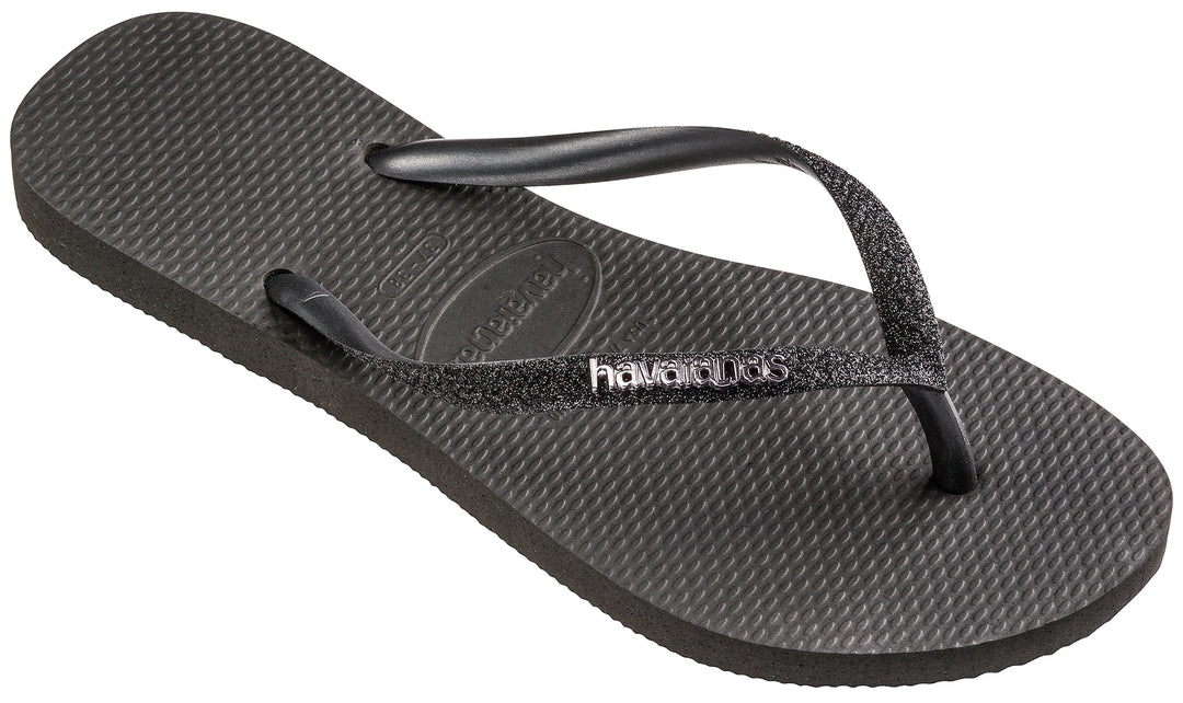 Havaianas Slim Glitter II In Black Black For Women