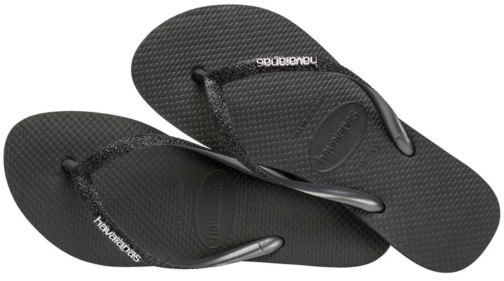 Havaianas Slim Glitter II In Black Black For Women