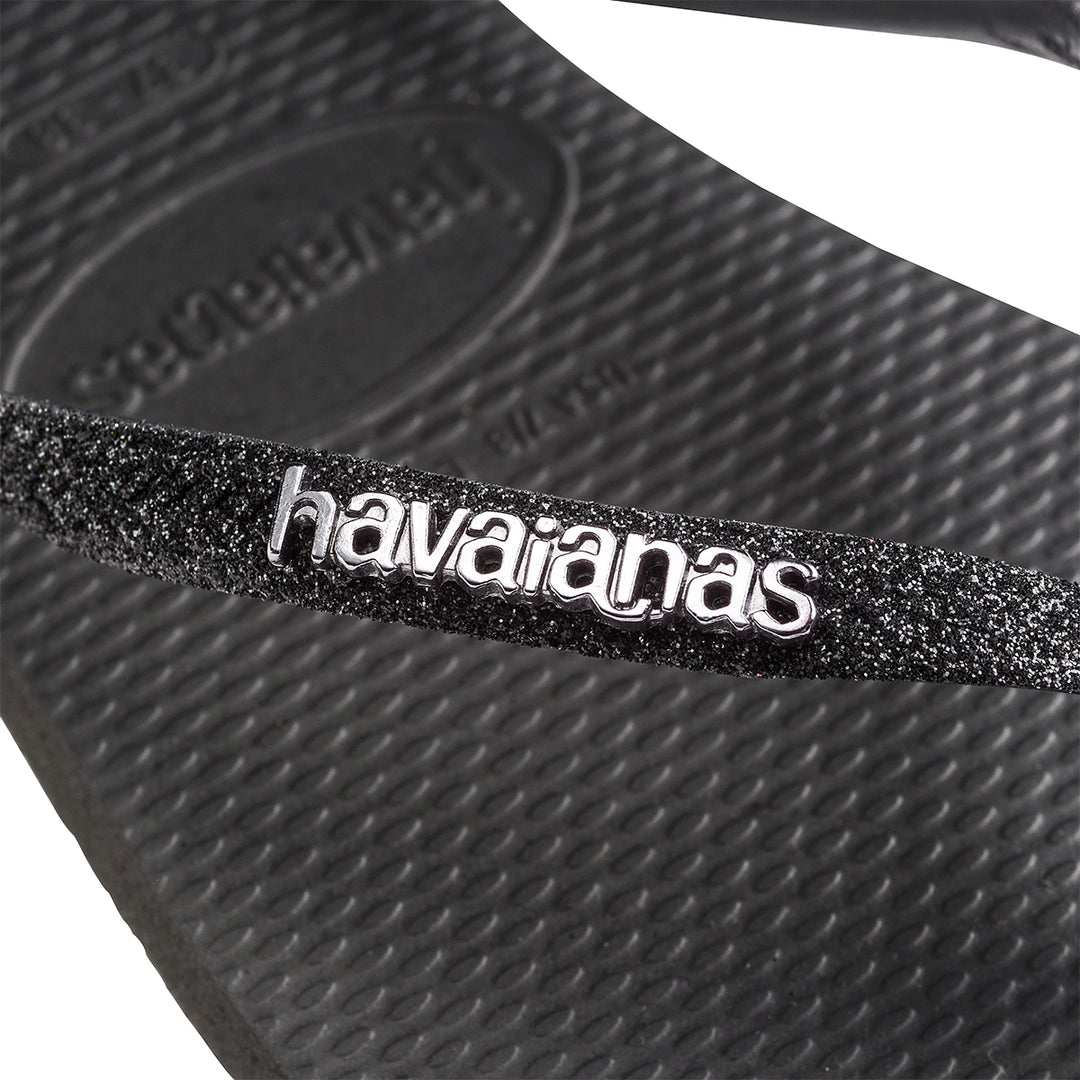 Havaianas Slim Glitter II In Black Black For Women