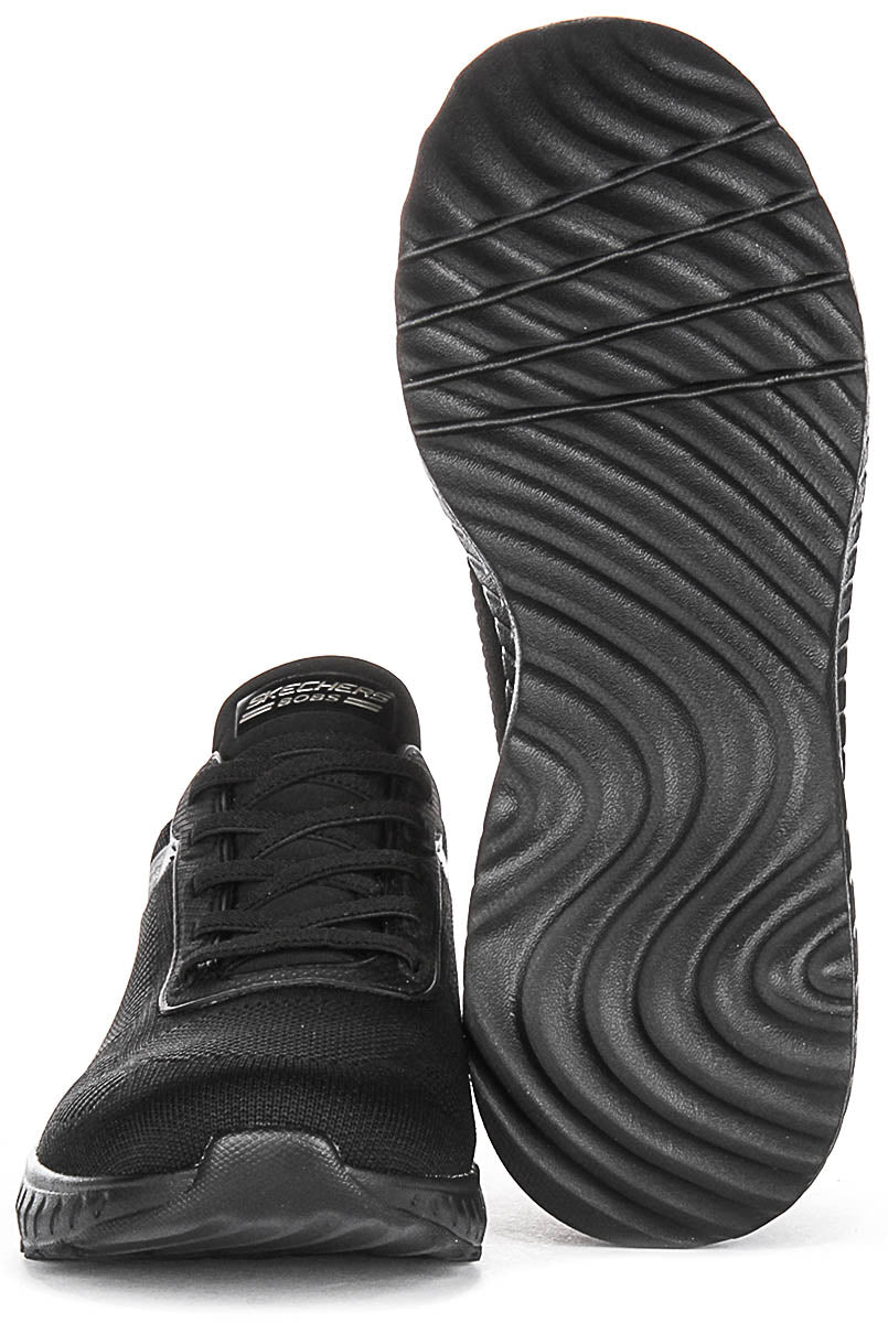 Skechers Bobs Sport Squad In Black Black For Women Knit Heel