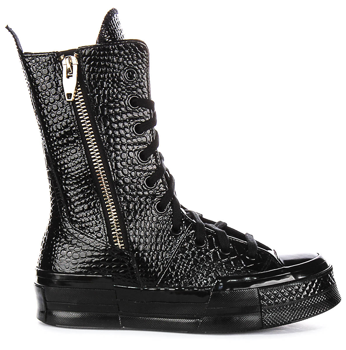Coco Converse A09381C Chuck 70 Croc Leather Ankle Boots In Black