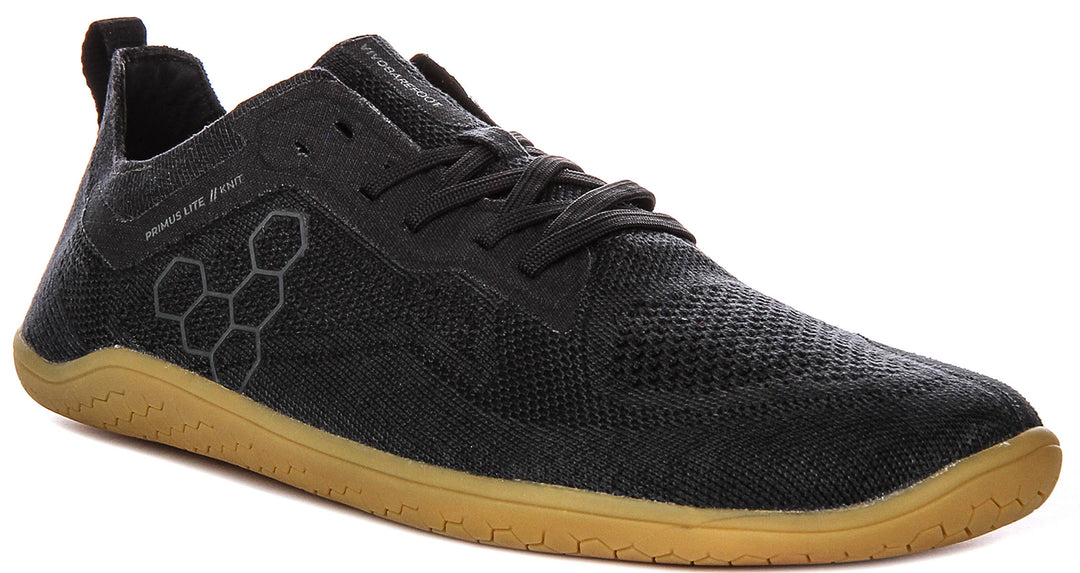 Vivobarefoot Prims Lite Knit In Black Black For Men