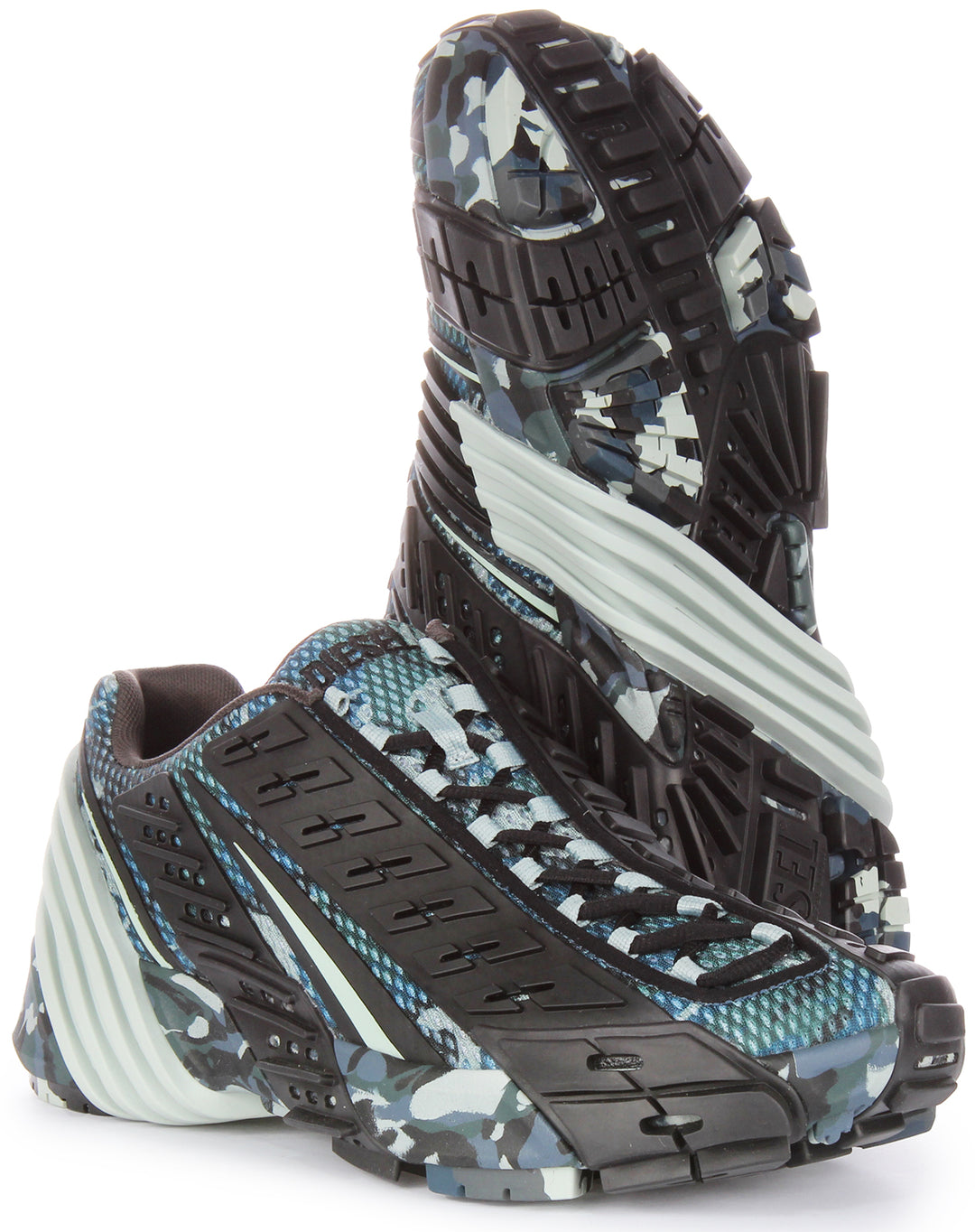 Diesel SPrototype V2 Scarpe da ginnastica allacciate a rete con rivestimento in gomma da in nero blu