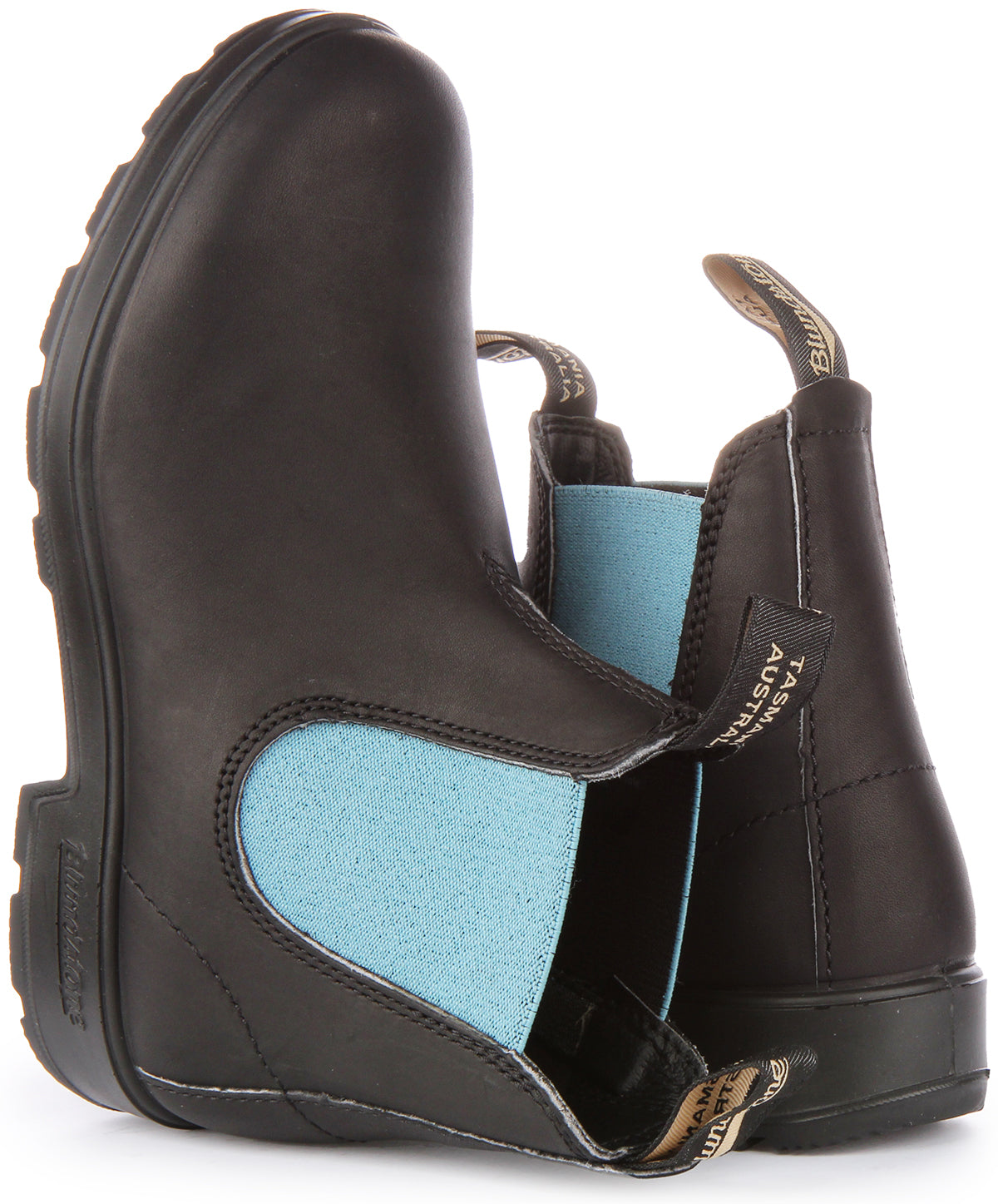 Blundstone black outlet blue