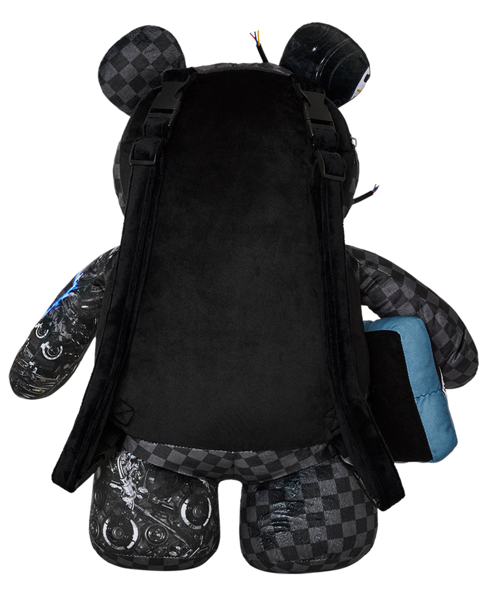 Sprayground Cyborg Bear Backpack In Black Blue