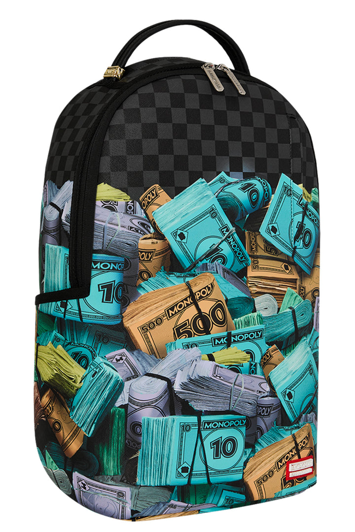 Sprayground Monopoly Stack Up Backpack In Black Blue