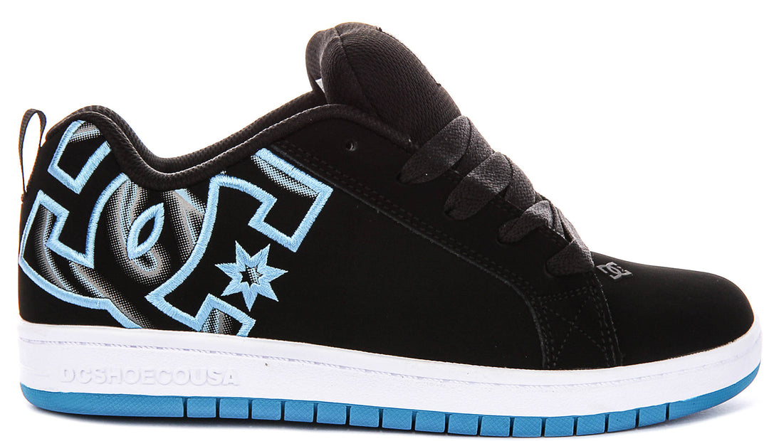 DC Shoes Court Graffik In Black Blue For Youth