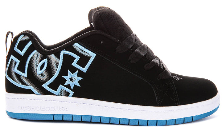 DC Shoes Court Graffik In Black Blue For Youth