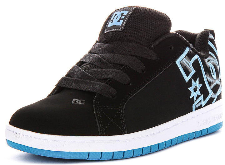 DC Shoes Court Graffik In Black Blue For Youth
