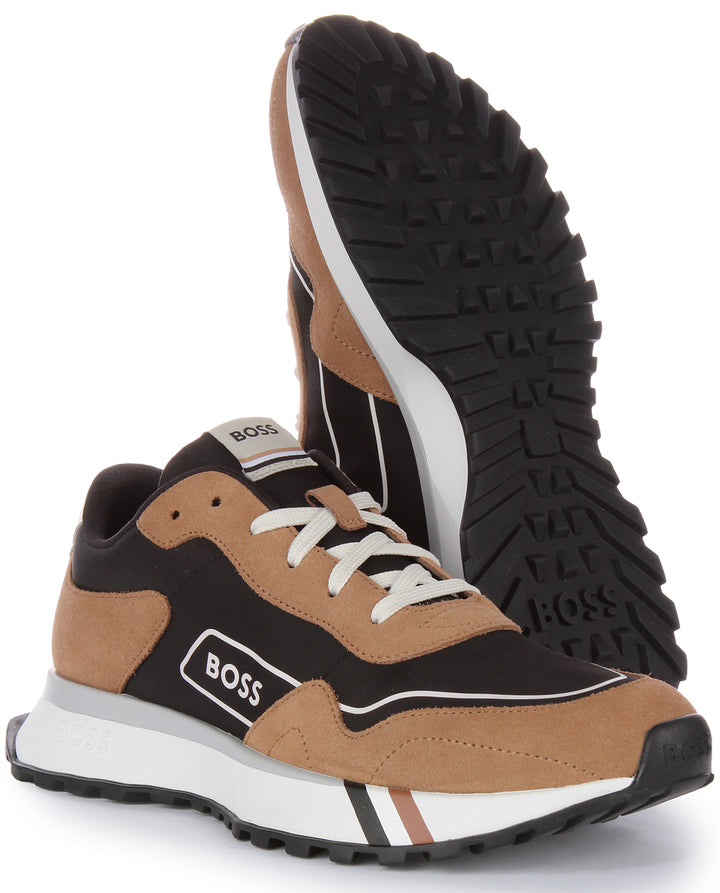 Boss Jonah Runner Sdtx In Black Brown For Men