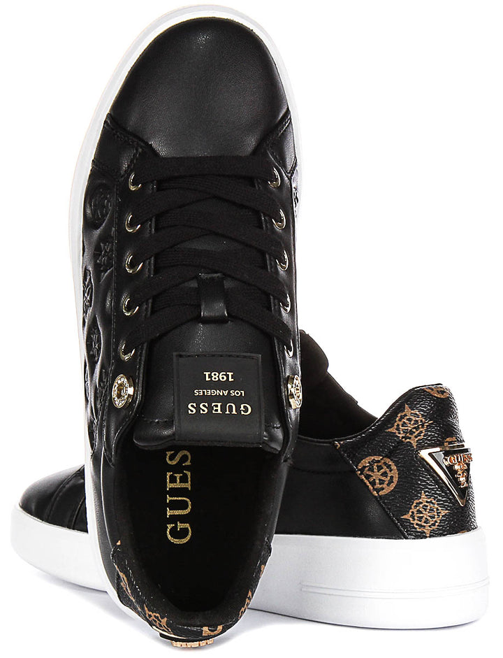 Guess Ronii 4G Peony Logo In Black Brown for Women