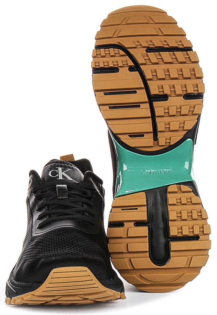 Calvin Klein Jeans Hike Runner Tech In Black Brown For Men