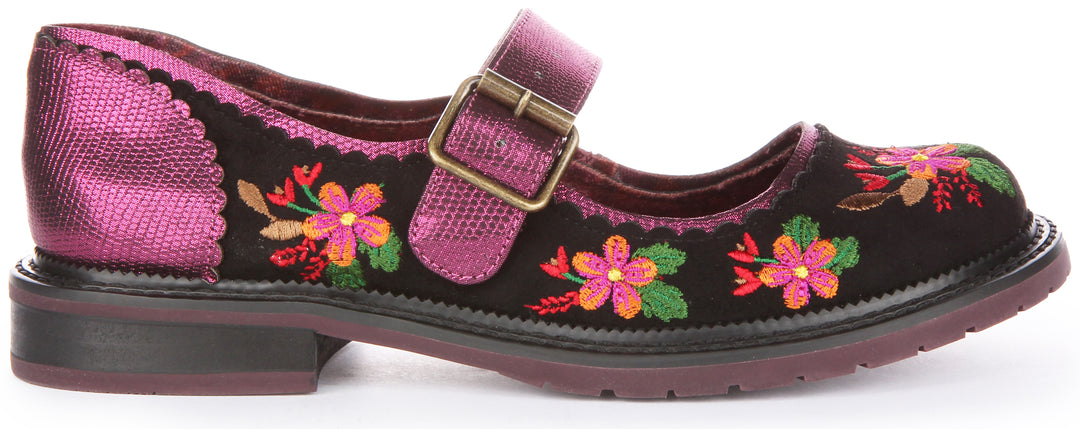 Irregular Choice Hilltop House In Black Flower For Women