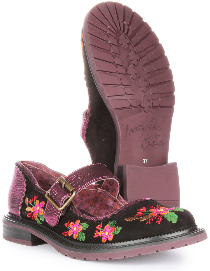 Irregular Choice Hilltop House In Black Flower For Women