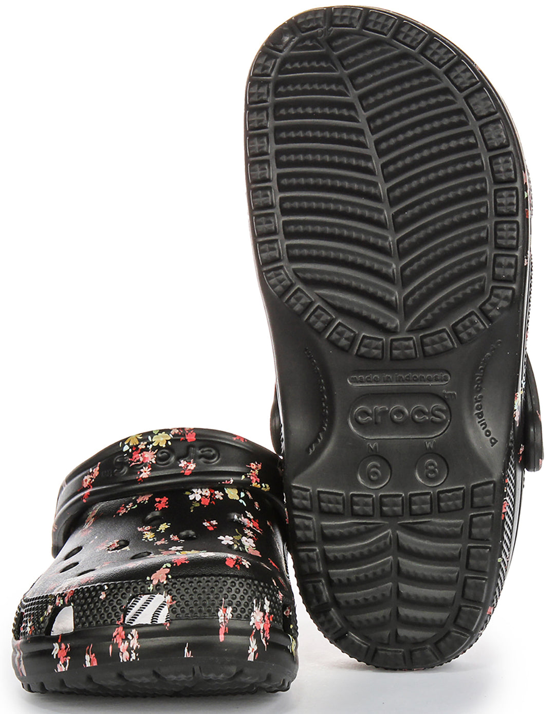 Crocs Classic Ditsy In Black Flower