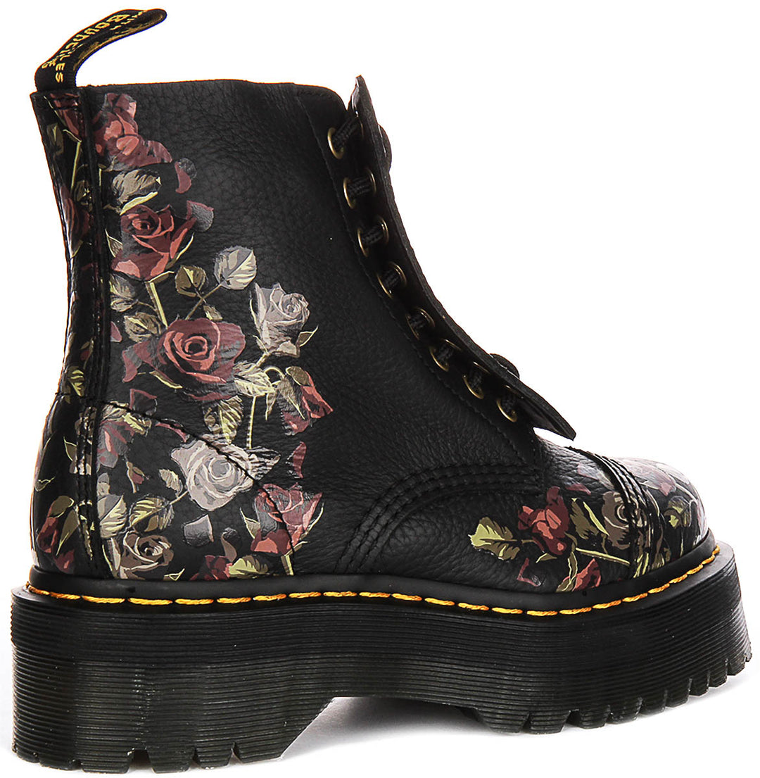 Dr Martens Sinclair Decaye In Black Flower For Women