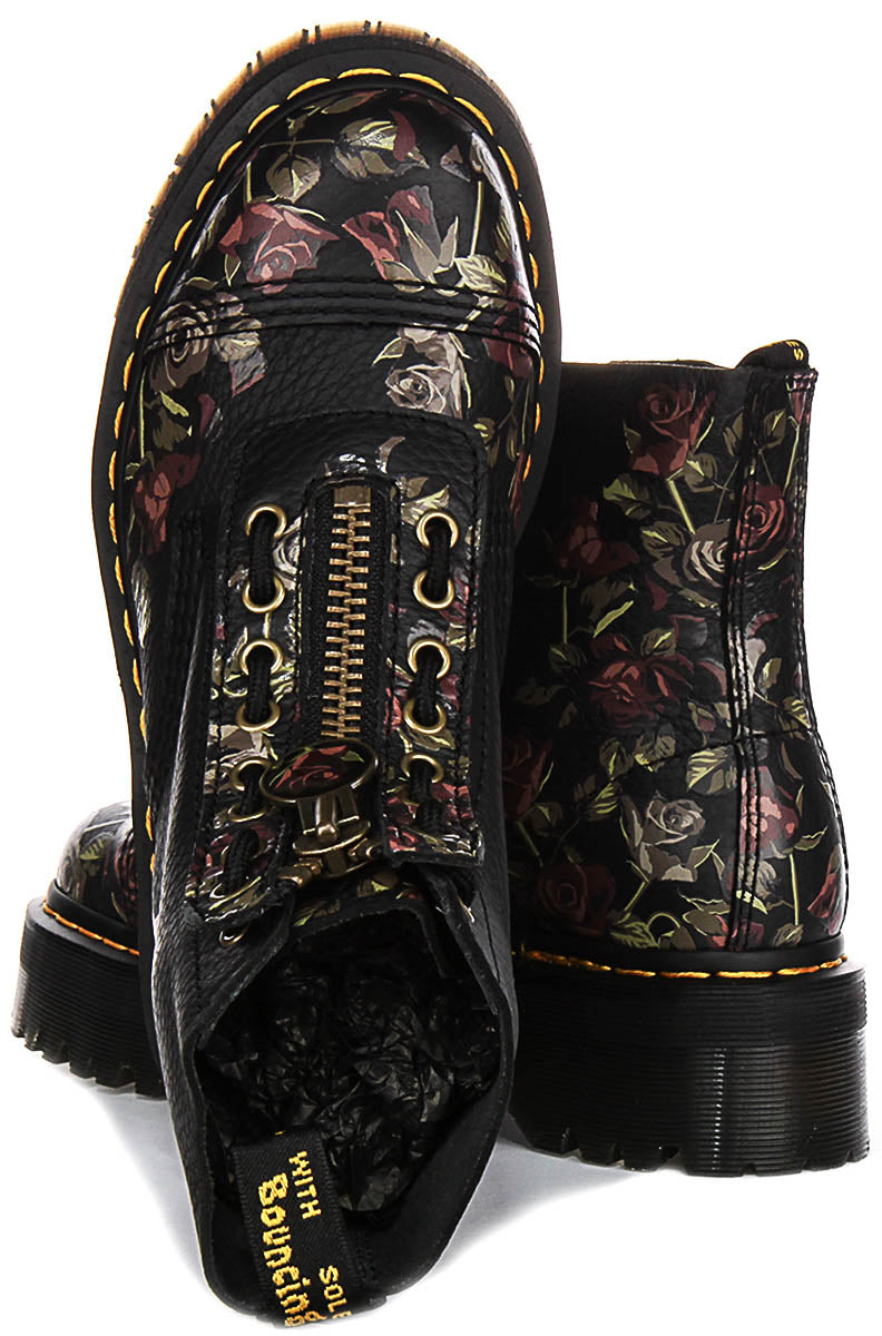 Dr Martens Sinclair Decaye In Black Flower For Women