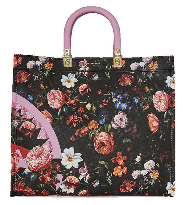 Sprayground Pink Flowers Tote 910T7447Nsz | Floral Checkered