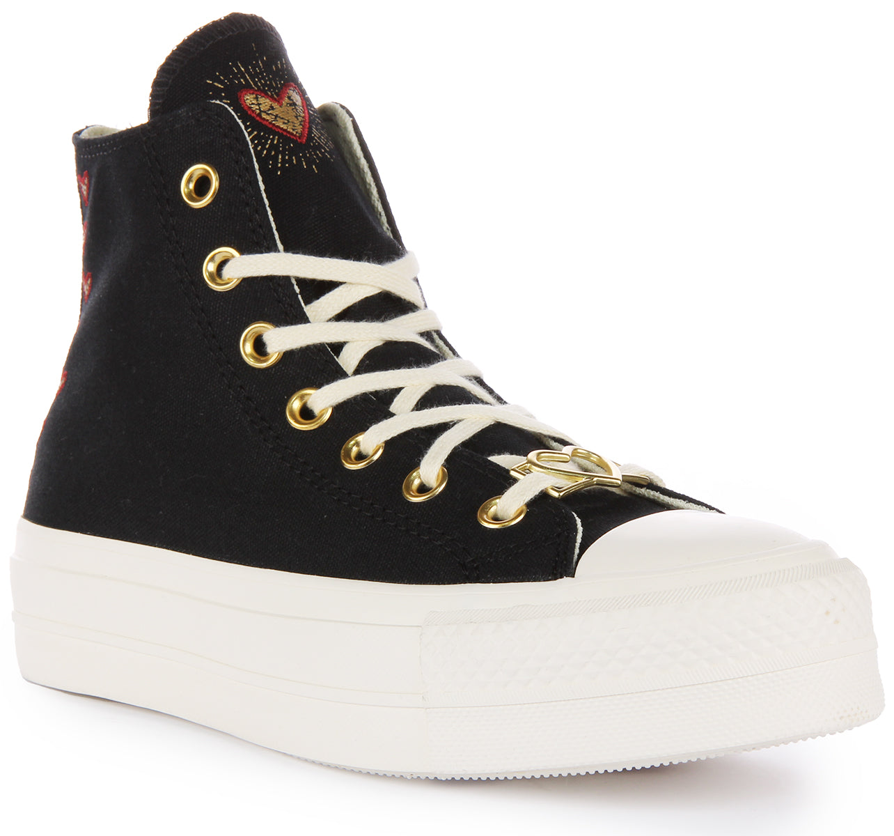 Black clearance gold converse